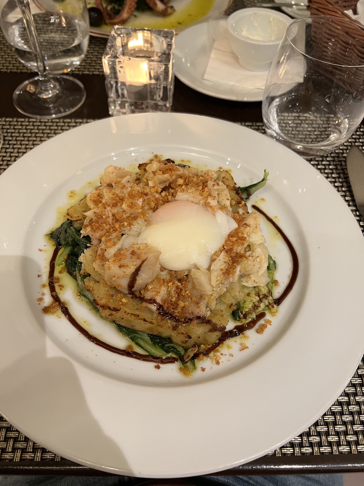 Bacalhau confitado com ovo a baixa temperatura